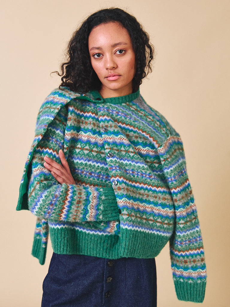 Sideline Lola Cardigan in Green Mix