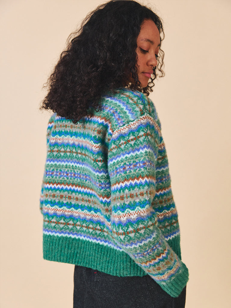 Sideline Lola Cardigan in Green Mix