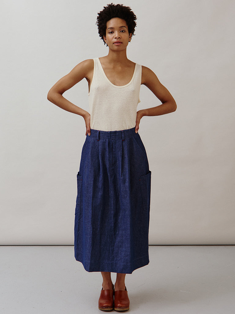 Sideline Minty Skirt in Indigo