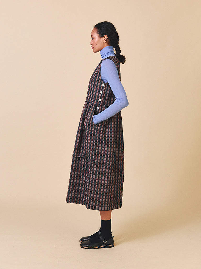 Sideline Robbie Dress in Check Pattern