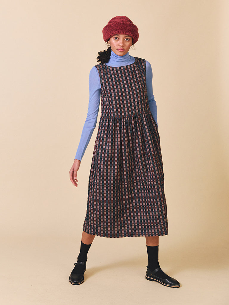 Sideline Robbie Dress in Check Pattern
