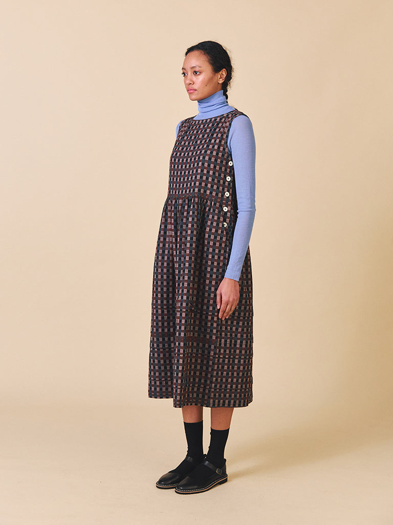 Sideline Robbie Dress in Check Pattern