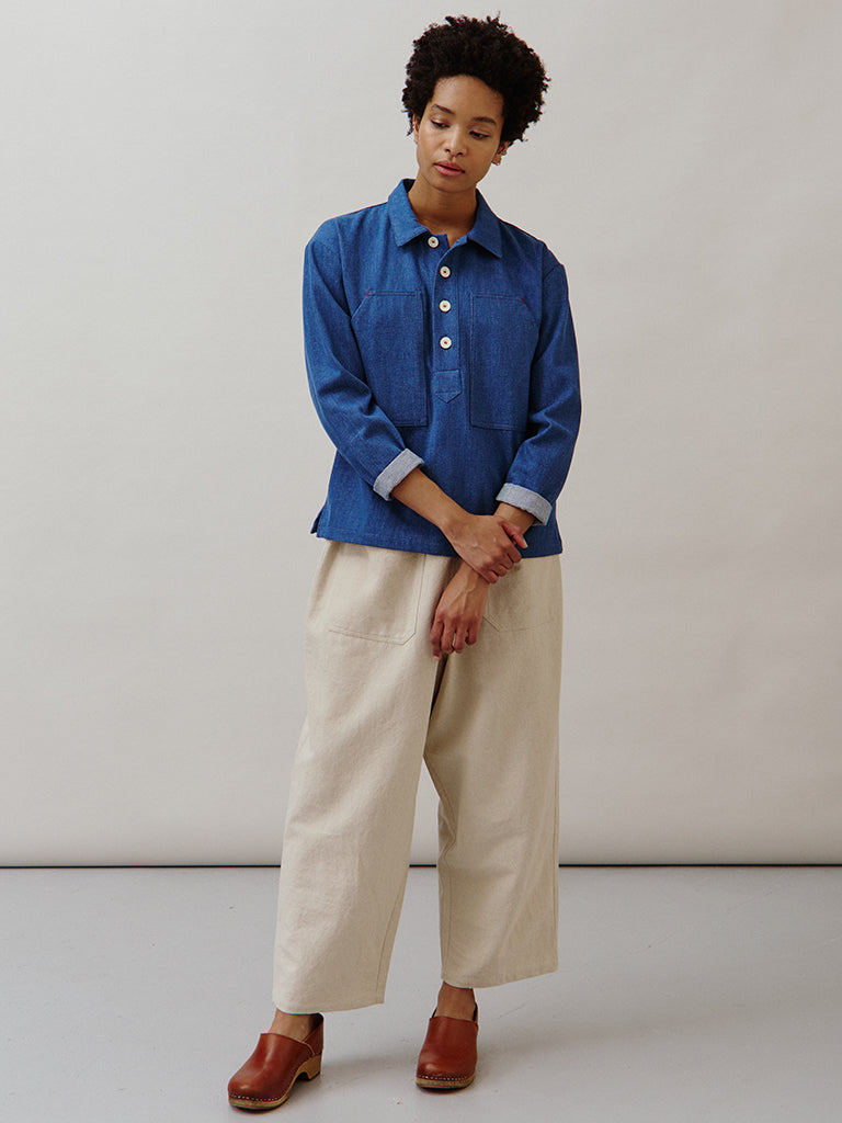 Sideline Sunny Shirt in Indigo