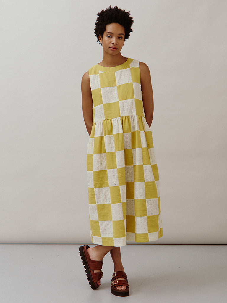 Sideline Tally Dress in Patchwork