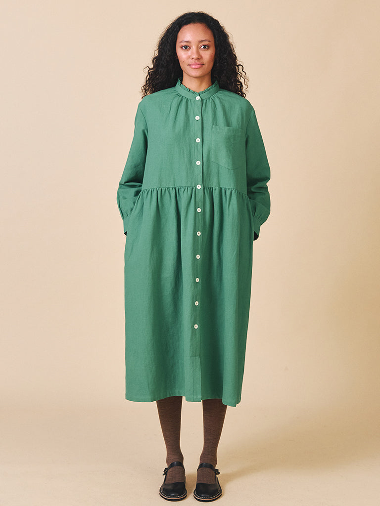 Sideline Whistle Dress in Green