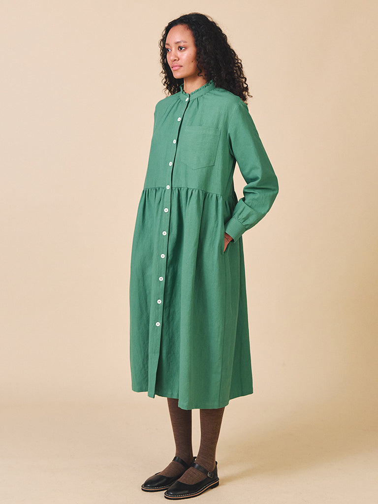 Sideline Whistle Dress in Green