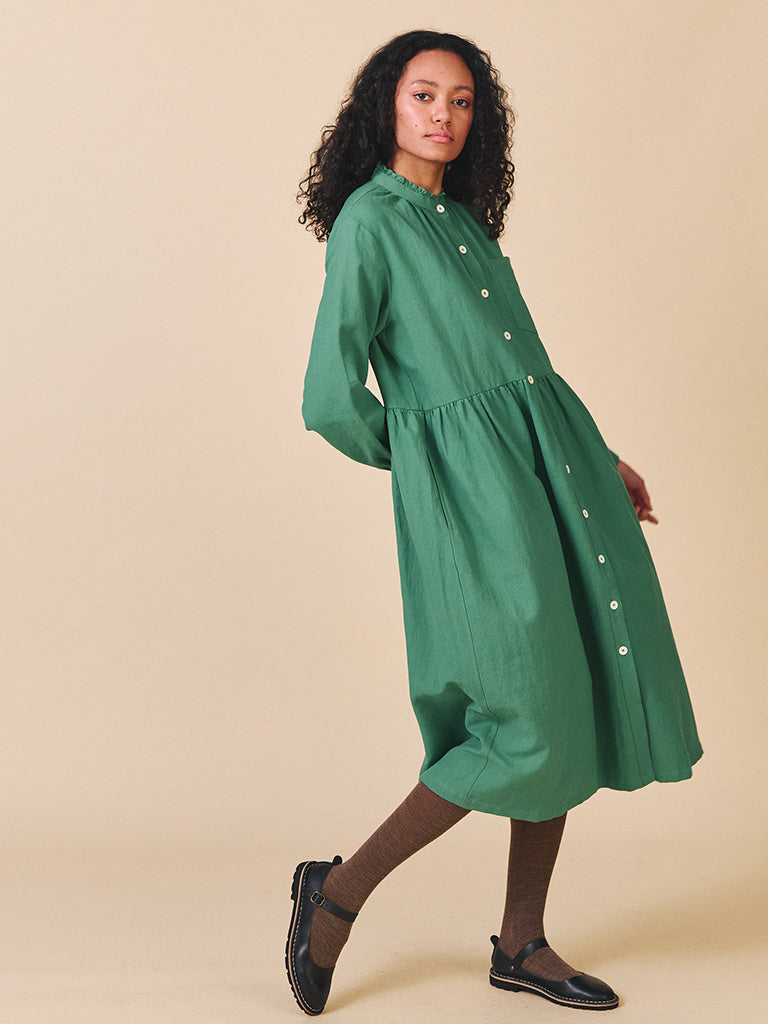 Sideline Whistle Dress in Green