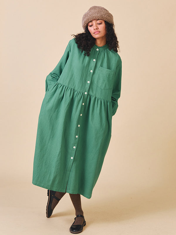 Sideline Whistle Dress in Green