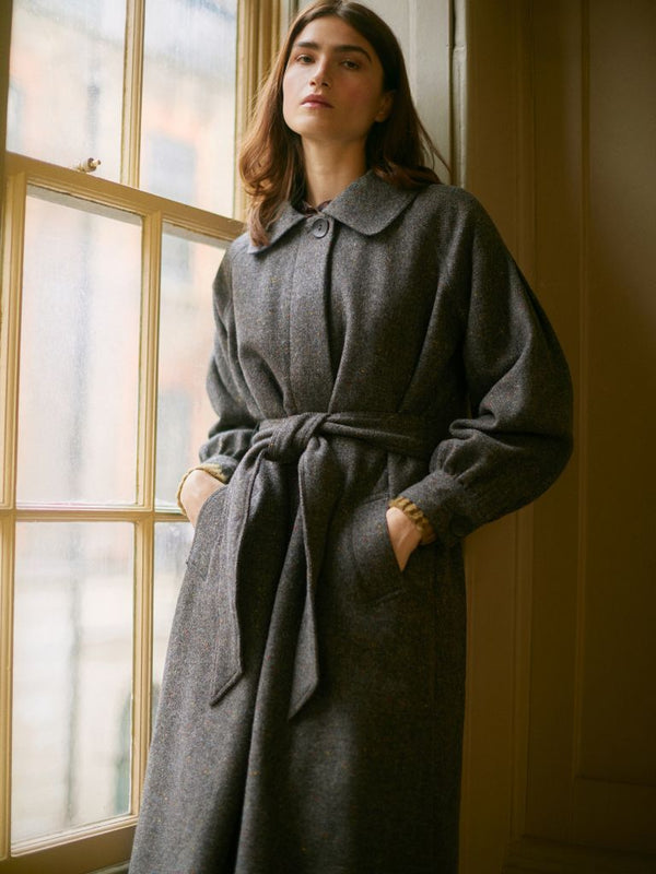 Sideline Edie Coat in Grey Fleck