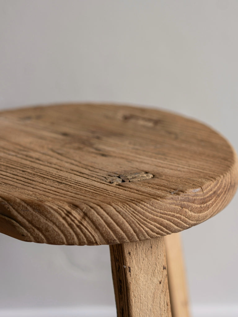 Small Round Stool in Wood