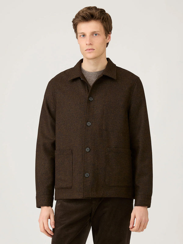 Sunspel British Wool Jacket in Truffle