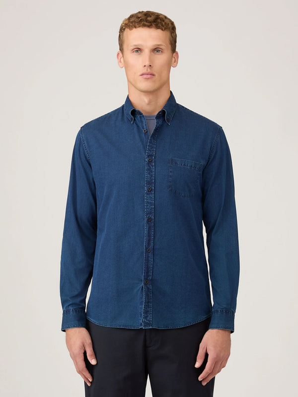 Sunspel Button Down Shirt in Indigo