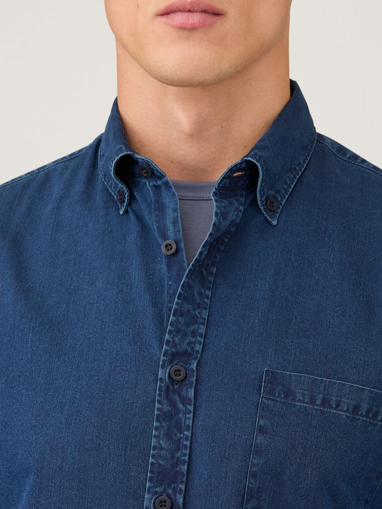 Sunspel Button Down Shirt in Indigo