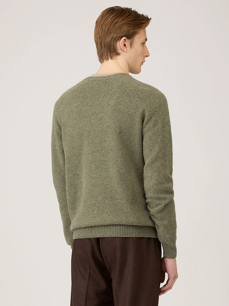 Sunspel Lambswool Sweater in Sea Moss