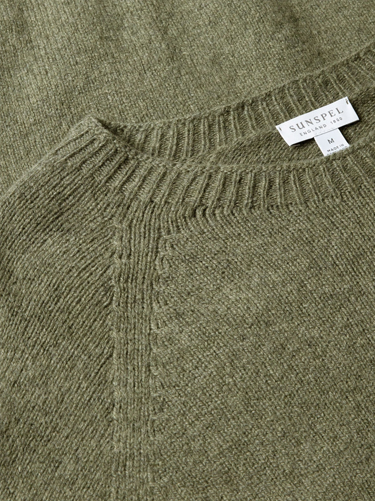 Sunspel Lambswool Sweater in Sea Moss