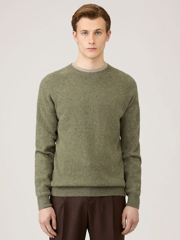 Sunspel Lambswool Sweater in Sea Moss