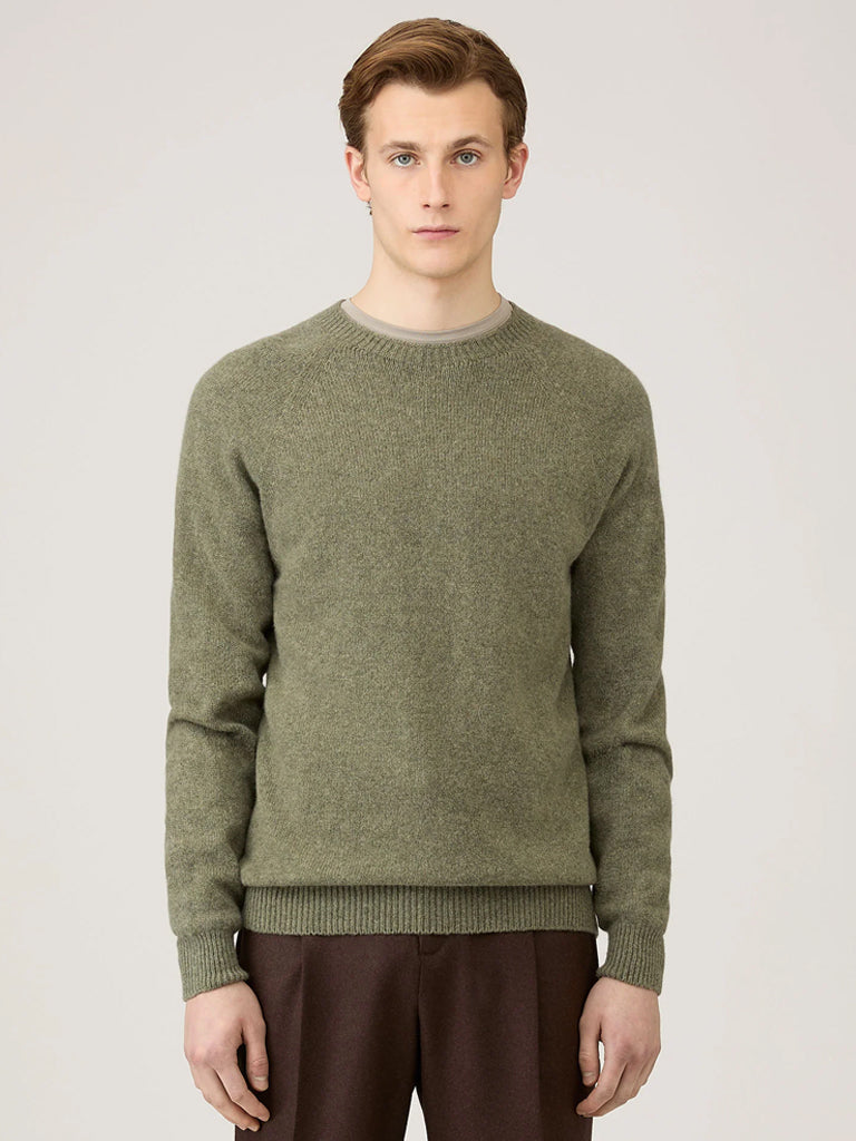 Sunspel Lambswool Sweater in Sea Moss