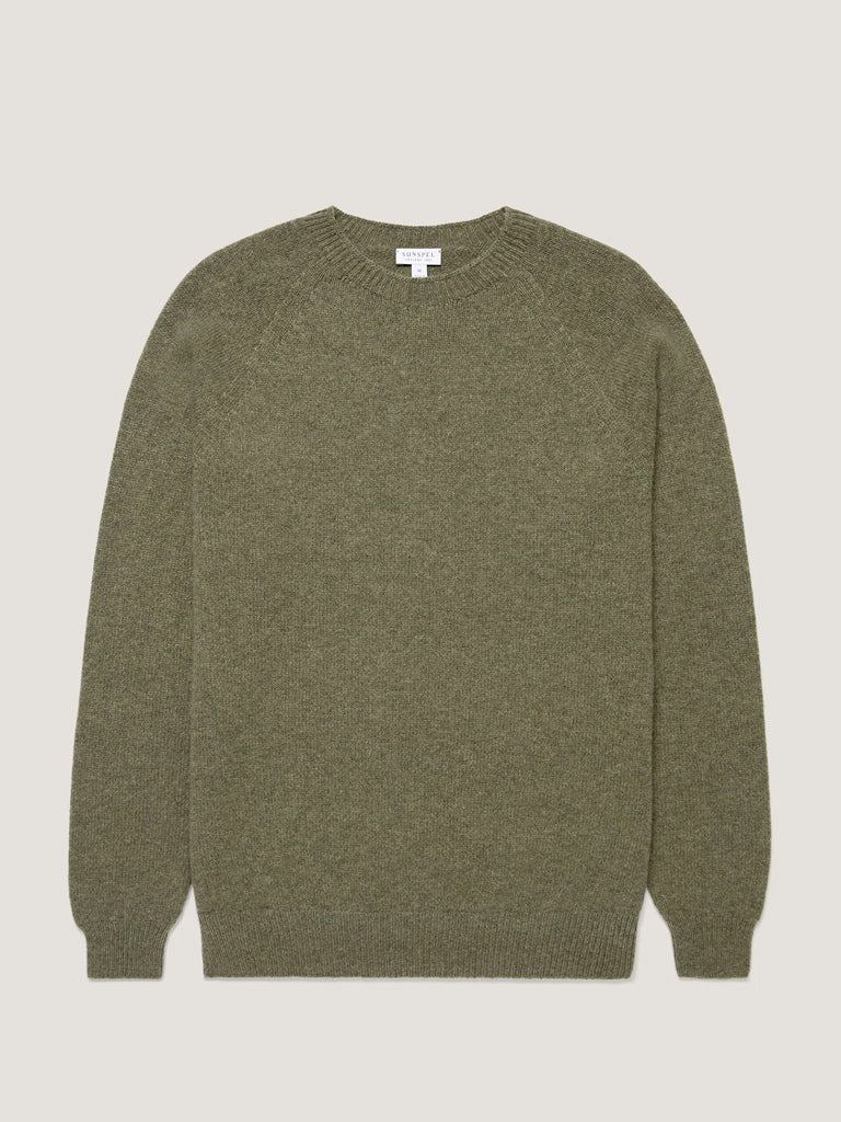 Sunspel Lambswool Sweater in Sea Moss