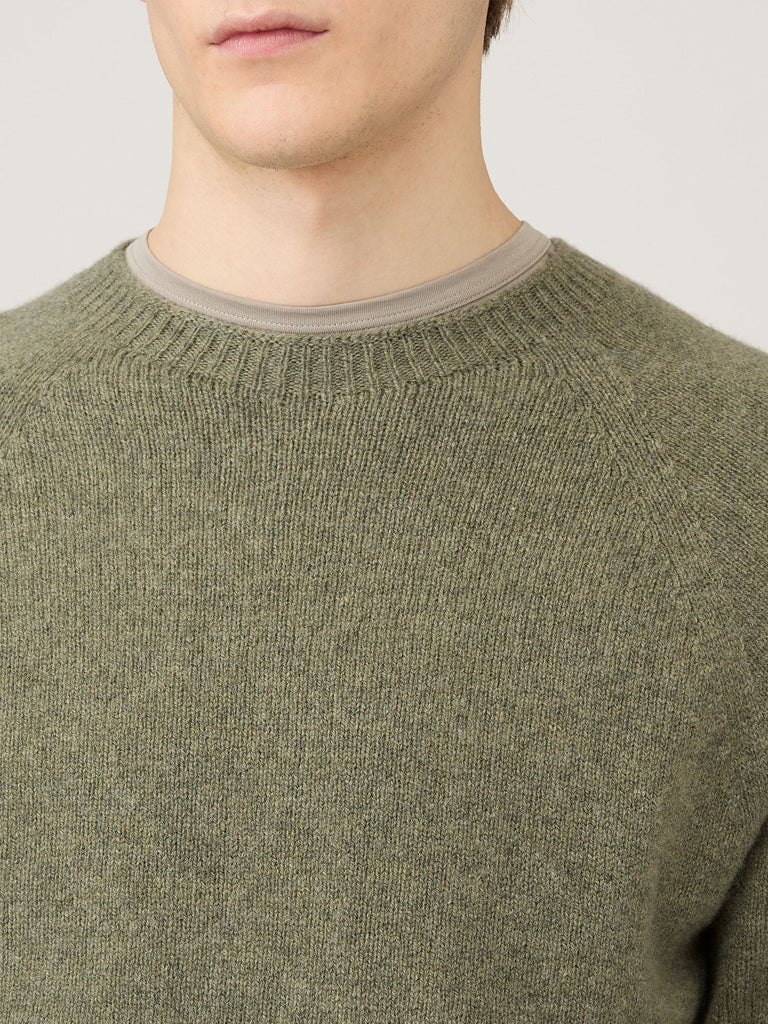 Sunspel Lambswool Sweater in Sea Moss