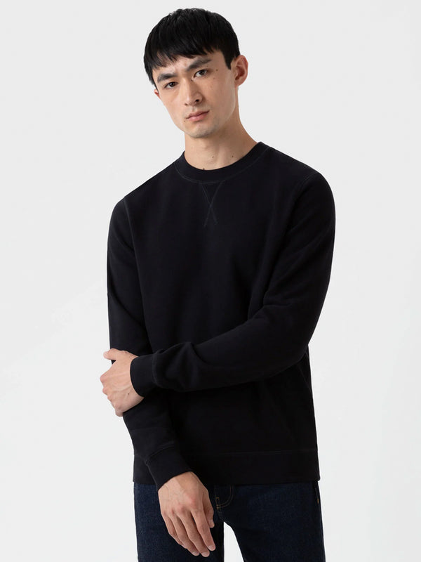 Sunspel Loopback Sweatshirt in Black