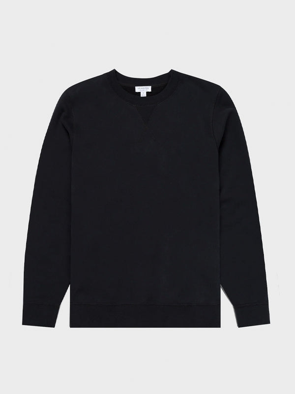 Sunspel Loopback Sweatshirt in Black