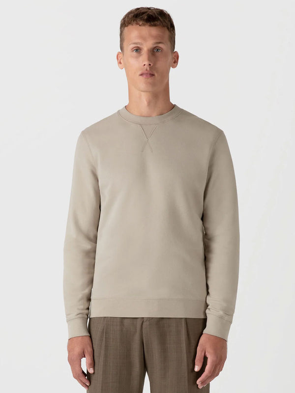 Sunspel Loopback Sweatshirt in Ash Grey