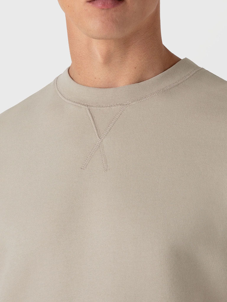 Sunspel Loopback Sweatshirt in Ash Grey