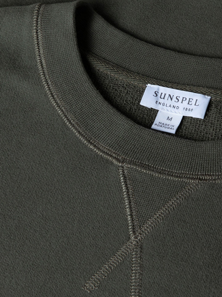 Sunspel Loopback Sweatshirt in Khaki