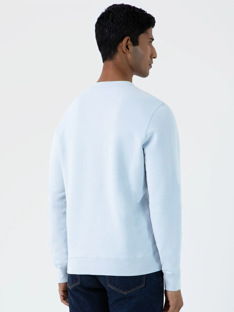 Sunspel Loopback Sweatshirt in Light Blue