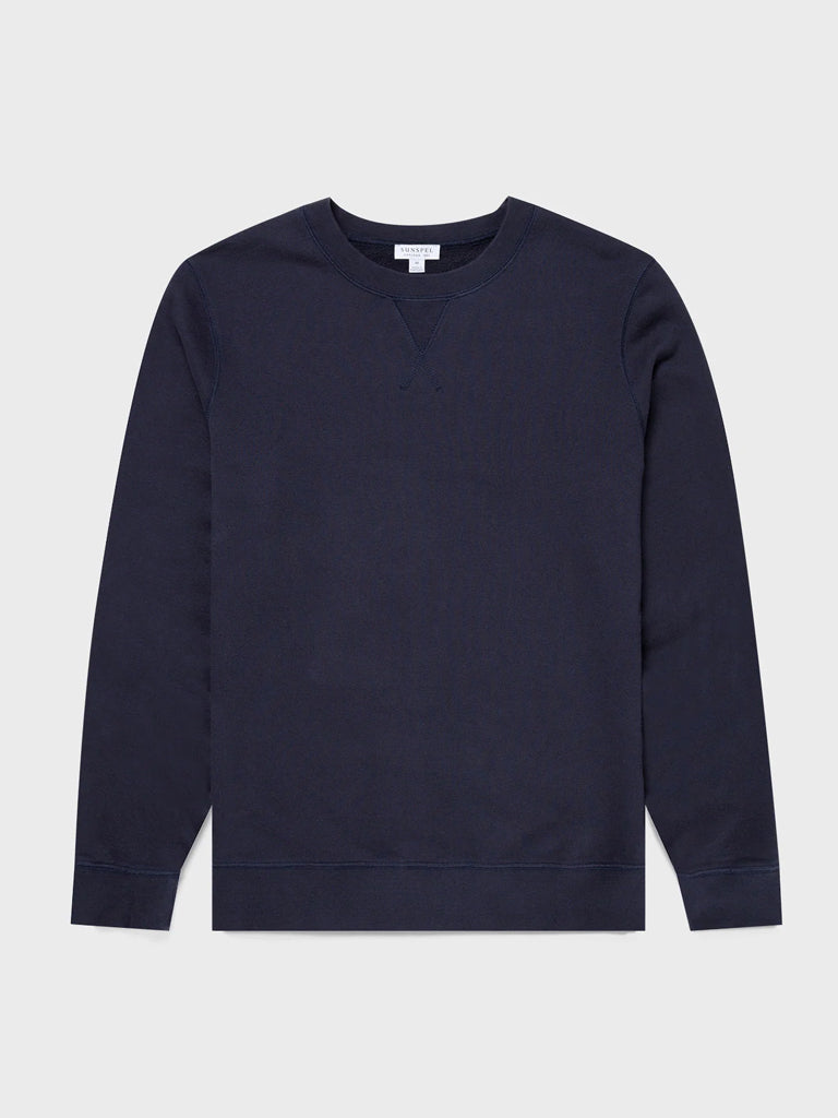 Sunspel Loopback Sweatshirt in Navy