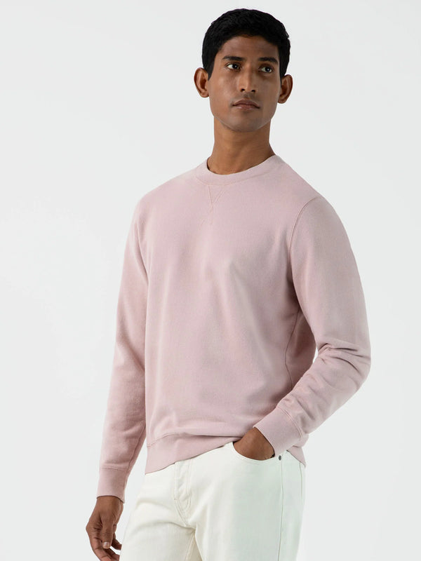 Sunspel Loopback Sweatshirt in Pink