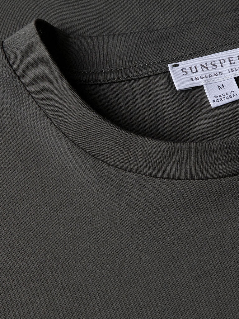 Sunspel Riviera Crew Neck Tee in Drill Green