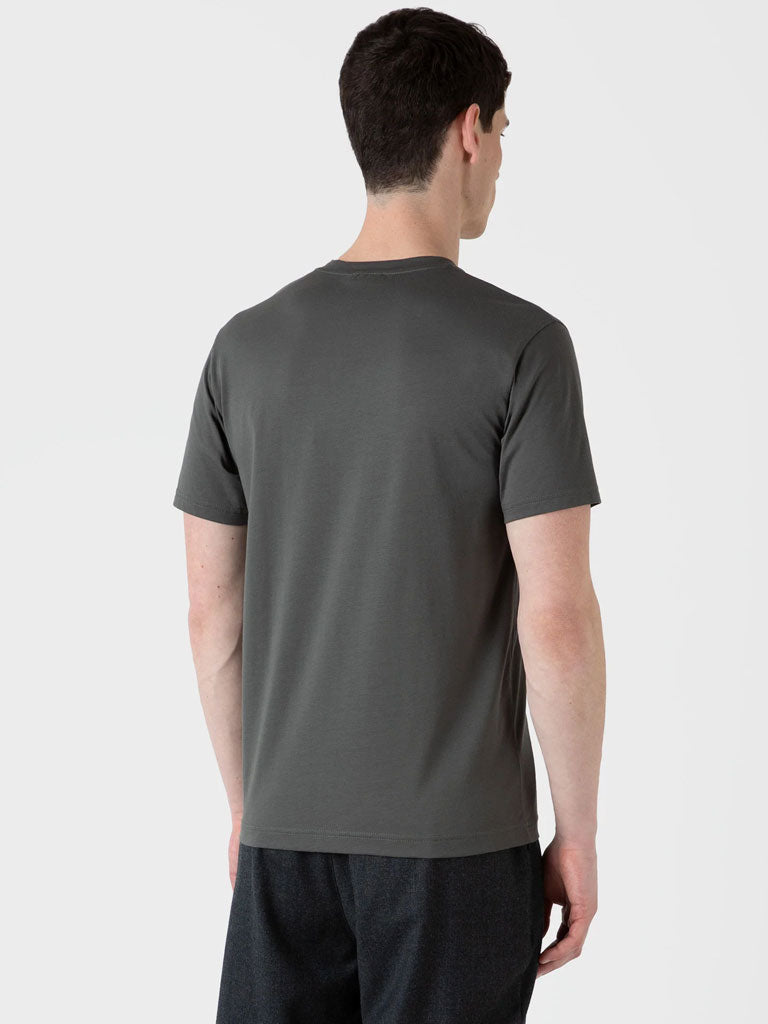 Sunspel Riviera Crew Neck Tee in Drill Green