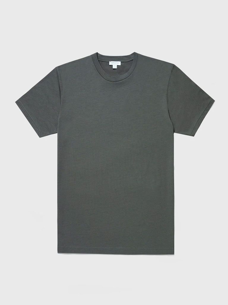 Sunspel Riviera Crew Neck Tee in Drill Green