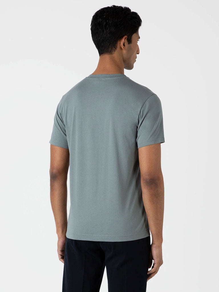 Sunspel Riviera Crew Neck Tee in Smoke Green