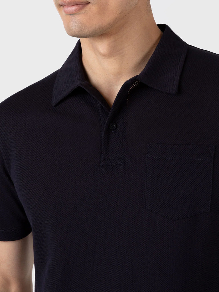 Sunspel Riviera Polo Shirt in Midnight Navy