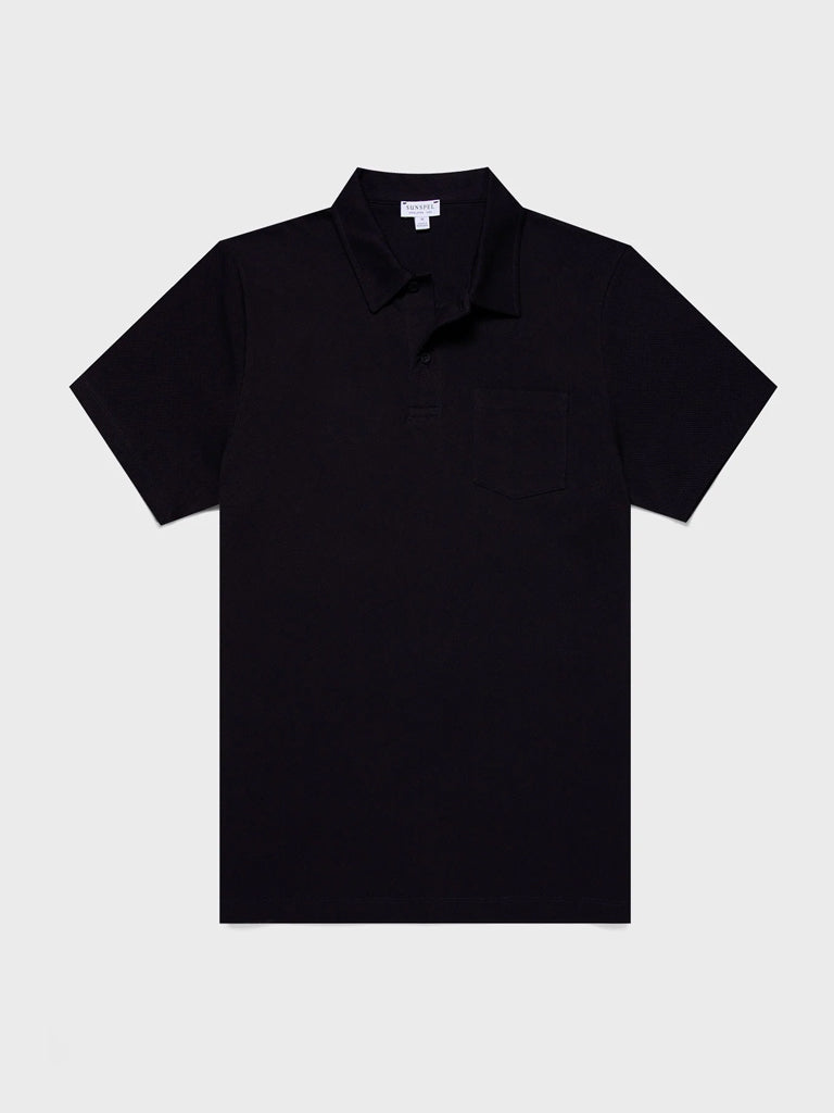 Sunspel Riviera Polo Shirt in Midnight Navy