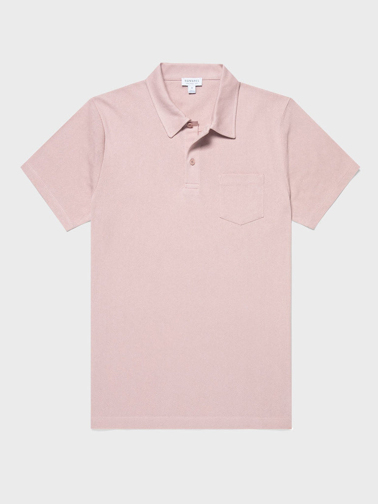 Sunspel Riviera Polo Shirt in Pink