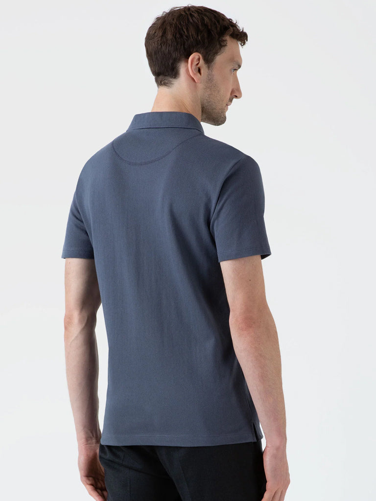 Sunspel Riviera Polo Shirt in Slate Blue