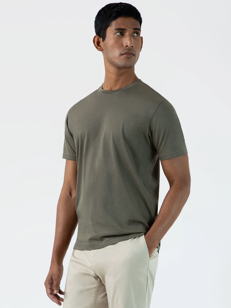 Sunspel Riviera T-Shirt in Khaki