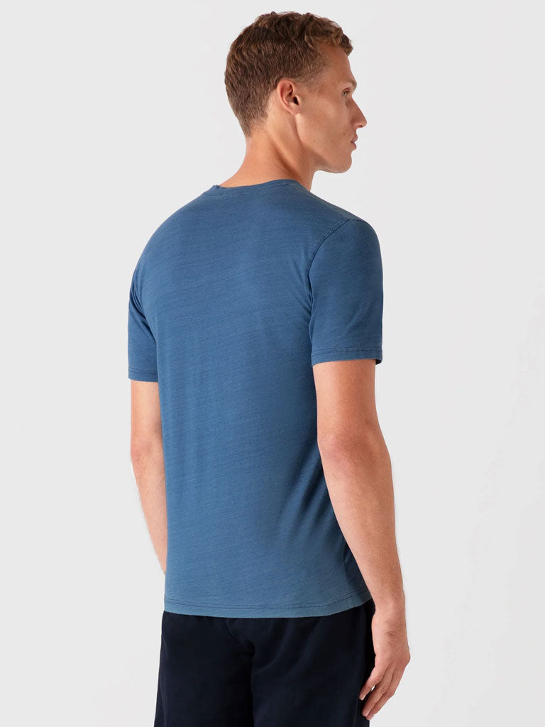 Sunspel Riviera T-Shirt in Mid Indigo Wash