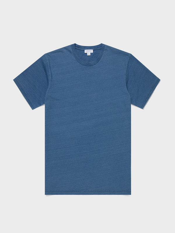 Sunspel Riviera T-Shirt in Mid Indigo Wash