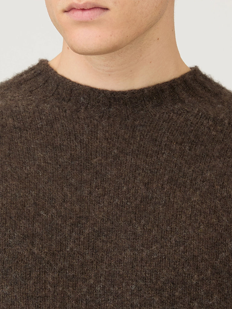 Sunspel Shetland Sweater in Bark