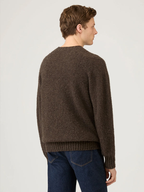 Sunspel Shetland Sweater in Bark