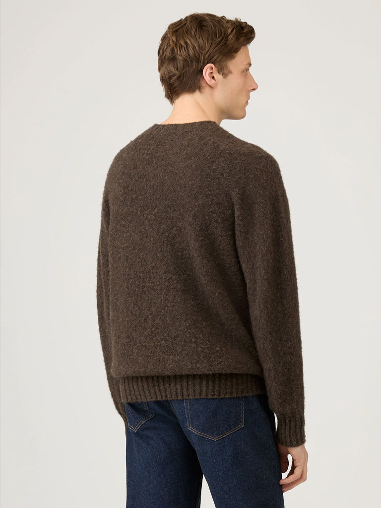 Sunspel Shetland Sweater in Bark