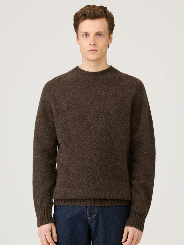 Sunspel Shetland Sweater in Bark