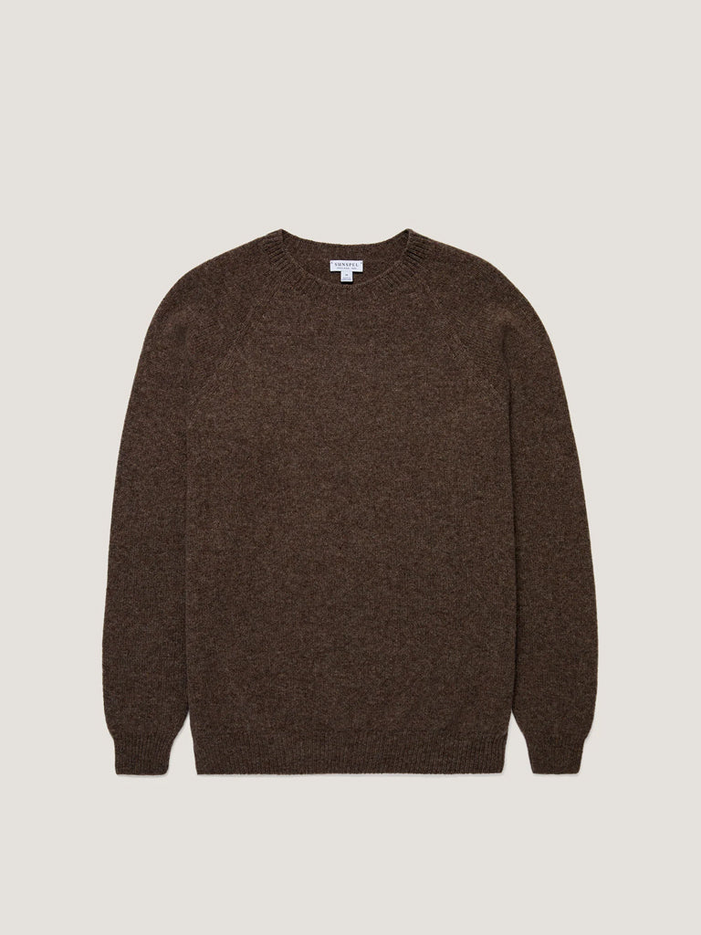 Sunspel Shetland Sweater in Bark