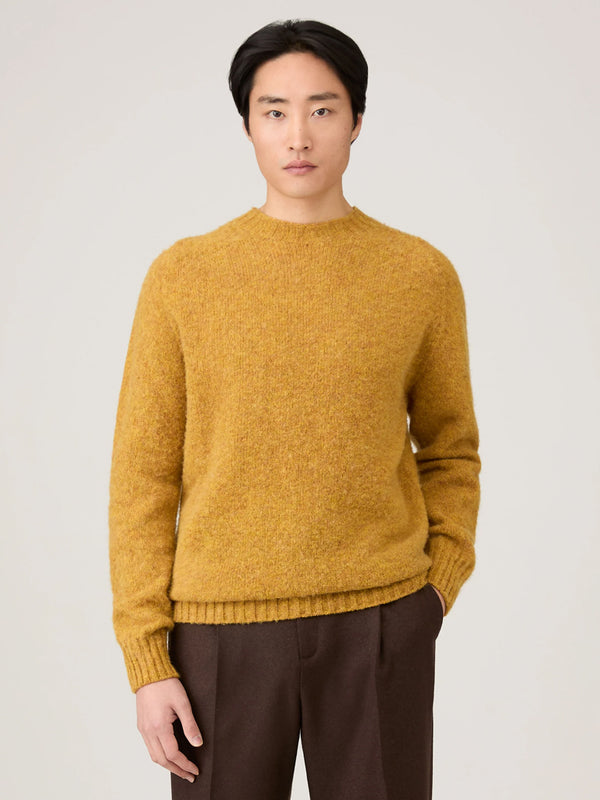 Sunspel Shetland Sweater in Saffron