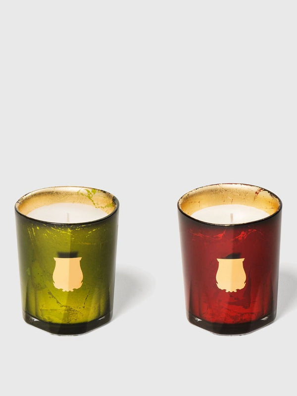 Trudon Duo Lucem Gloria and Gabriel Candle in Green and Red 