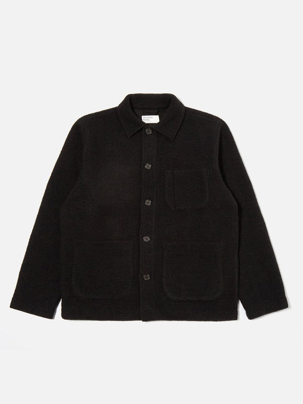 Universal Works Fleece Field Jacket in Black
